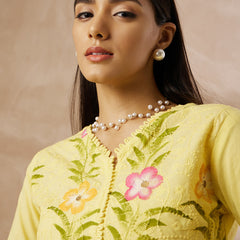 Cotton Schiffli Hand Painted Top