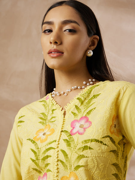 Cotton Schiffli Hand Painted Top