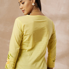 Cotton Schiffli Hand Painted Top