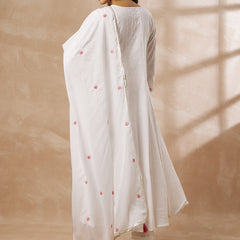 Cotton Schiffli Thread Work Kurta,Pant  and  Dupatta