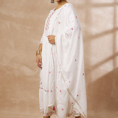 Cotton Schiffli Thread Work Kurta,Pant  and  Dupatta