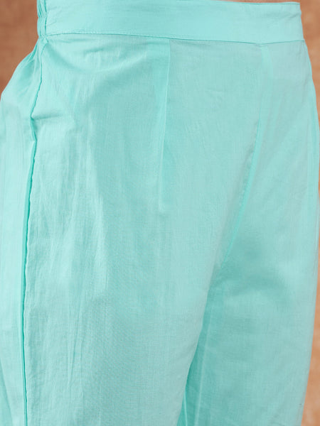 Cotton Schiffli Embroidered Straight Kurta Pant  and  Dupatta