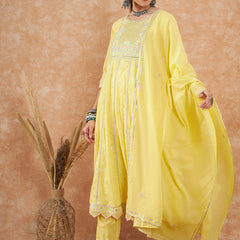 Cotton Schiffli Thread Work  and  Sequined Kurta,Pant  and  Dupatta