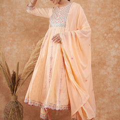 Cotton Schiffli Thread Work  and  Sequined Kurta,Pant  and  Dupatta