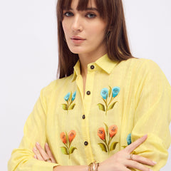 Cotton Dobby Hand Brush Painted Top