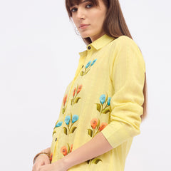 Cotton Dobby Hand Brush Painted Top