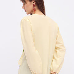 Pure Cotton Hand Brush Painted Peplum Top