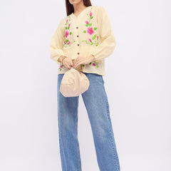 Pure Cotton Hand Brush Painted Peplum Top