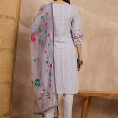 Cotton Schiffli Mirror Work Kurta Pant  and  Dupatta