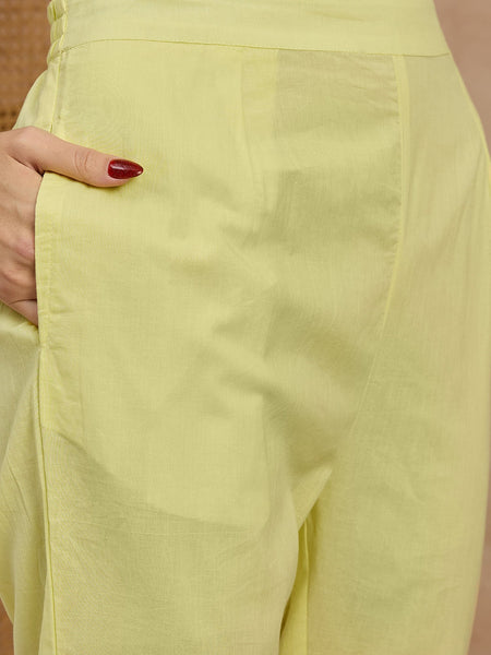 Cotton Schiffli Thread Work Kurta Pant  and  Dupatta