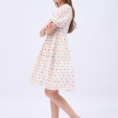 Printed Rayon With Tyer Style Knee Length Dress