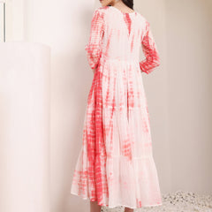MulCotton Tie and Dye Fit and  Flare Dress