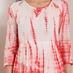 MulCotton Tie and Dye Fit and  Flare Dress