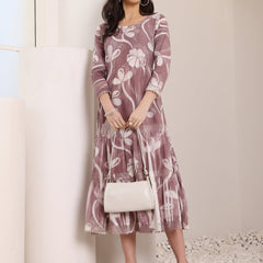 Cotton Hand Printed Tiered A-Line Dress