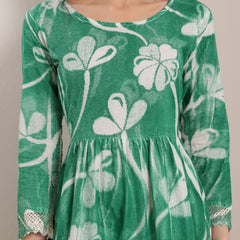 Cotton Hand Printed Tiered A-Line Dress