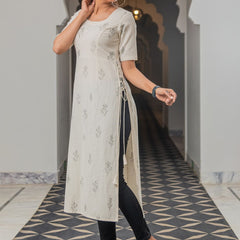Floral Printed Pure Cotton Kurta