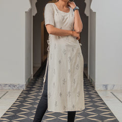 Floral Printed Pure Cotton Kurta