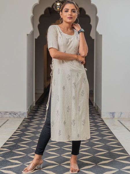 Floral Printed Pure Cotton Kurta