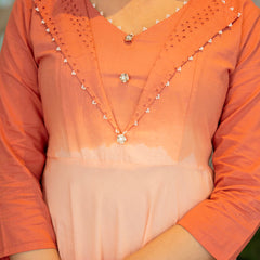 Women Tie& dye Cotton Anarkali Shape Kurta, Pant With Dupatta