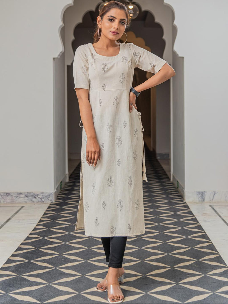 Floral Printed Pure Cotton Kurta