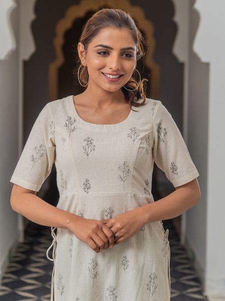 Floral Printed Pure Cotton Kurta