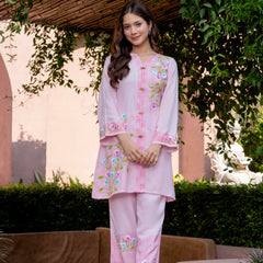 Women Brush Paint Pakistani Cord-Set