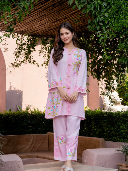 Women Brush Paint Pakistani Cord-Set