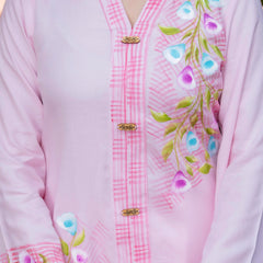 Women Brush Paint Pakistani Cord-Set