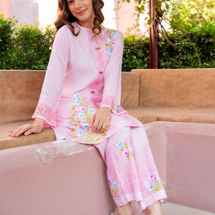 Women Brush Paint Pakistani Cord-Set