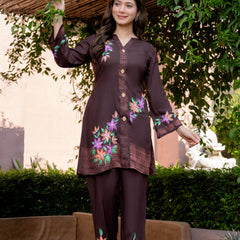 Women Brush Paint Pakistani Cord-Set