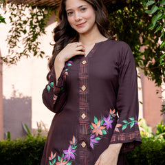 Women Brush Paint Pakistani Cord-Set