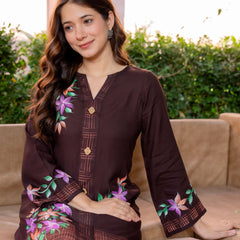 Women Brush Paint Pakistani Cord-Set