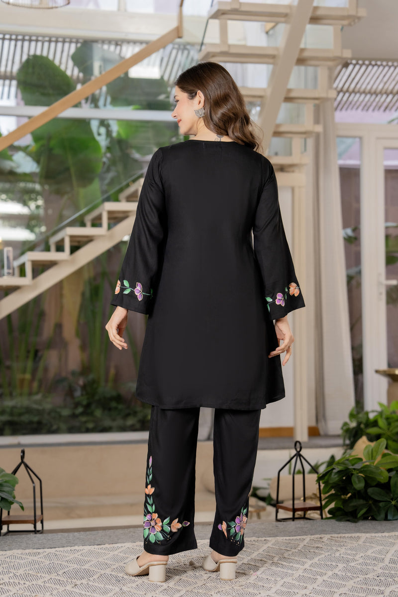 Women Brush Paint Pakistani Cord-Set