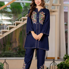 Women Brush Paint Pakistani Cord-Set