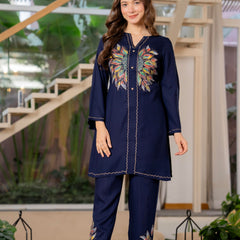 Women Brush Paint Pakistani Cord-Set