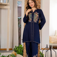 Women Brush Paint Pakistani Cord-Set