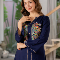 Women Brush Paint Pakistani Cord-Set