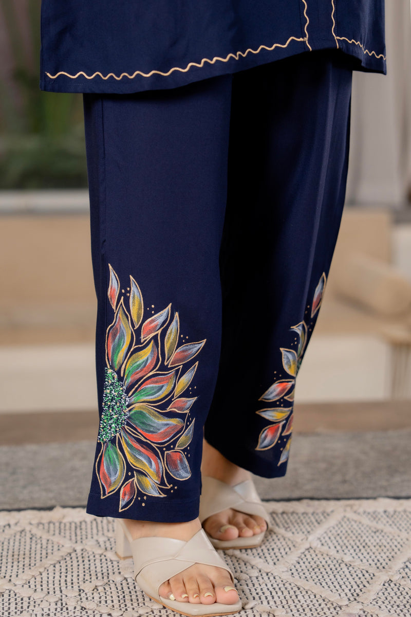 Women Brush Paint Pakistani Cord-Set