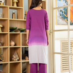 Pure Cotton Ombre Effect Kurta Pant  and  Dupatta