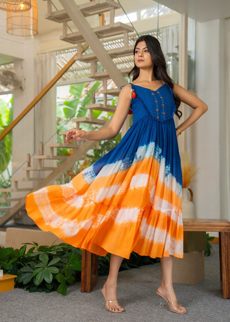 Mulcotton with Gathers Straps Dress