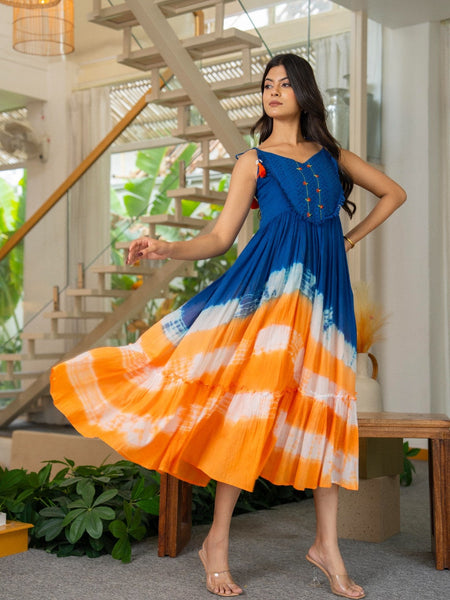 Mulcotton with Gathers Straps Dress