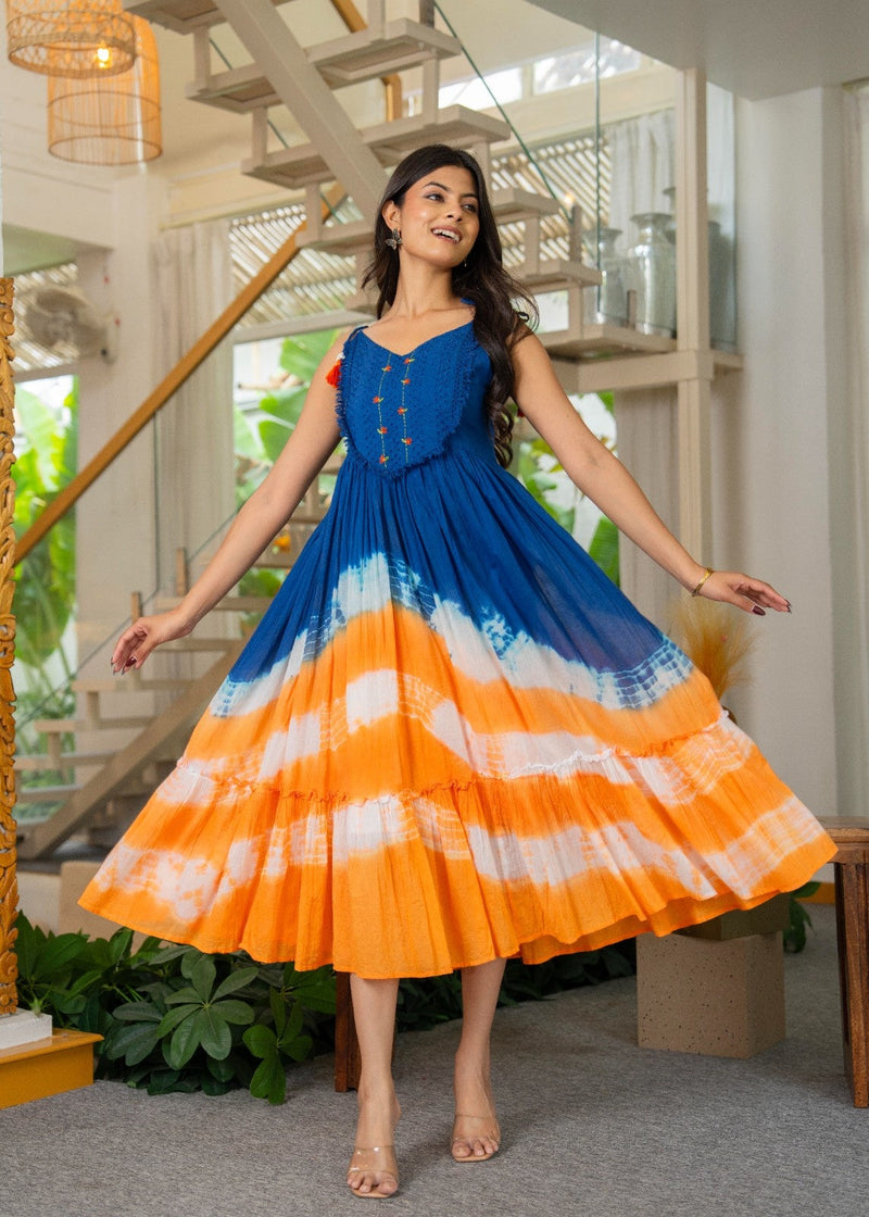 Mulcotton with Gathers Straps Dress