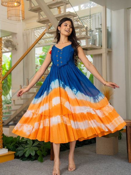 Mulcotton with Gathers Straps Dress