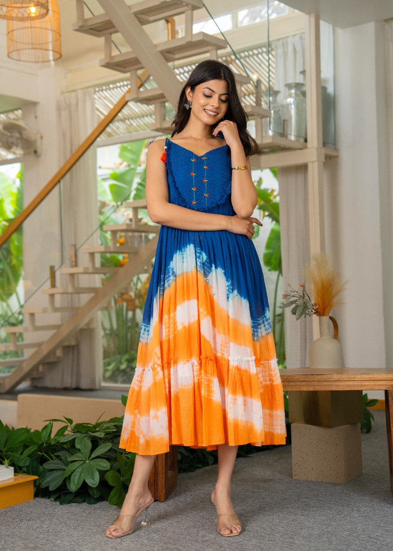 Mulcotton with Gathers Straps Dress