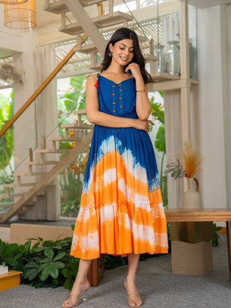 Mulcotton with Gathers Straps Dress