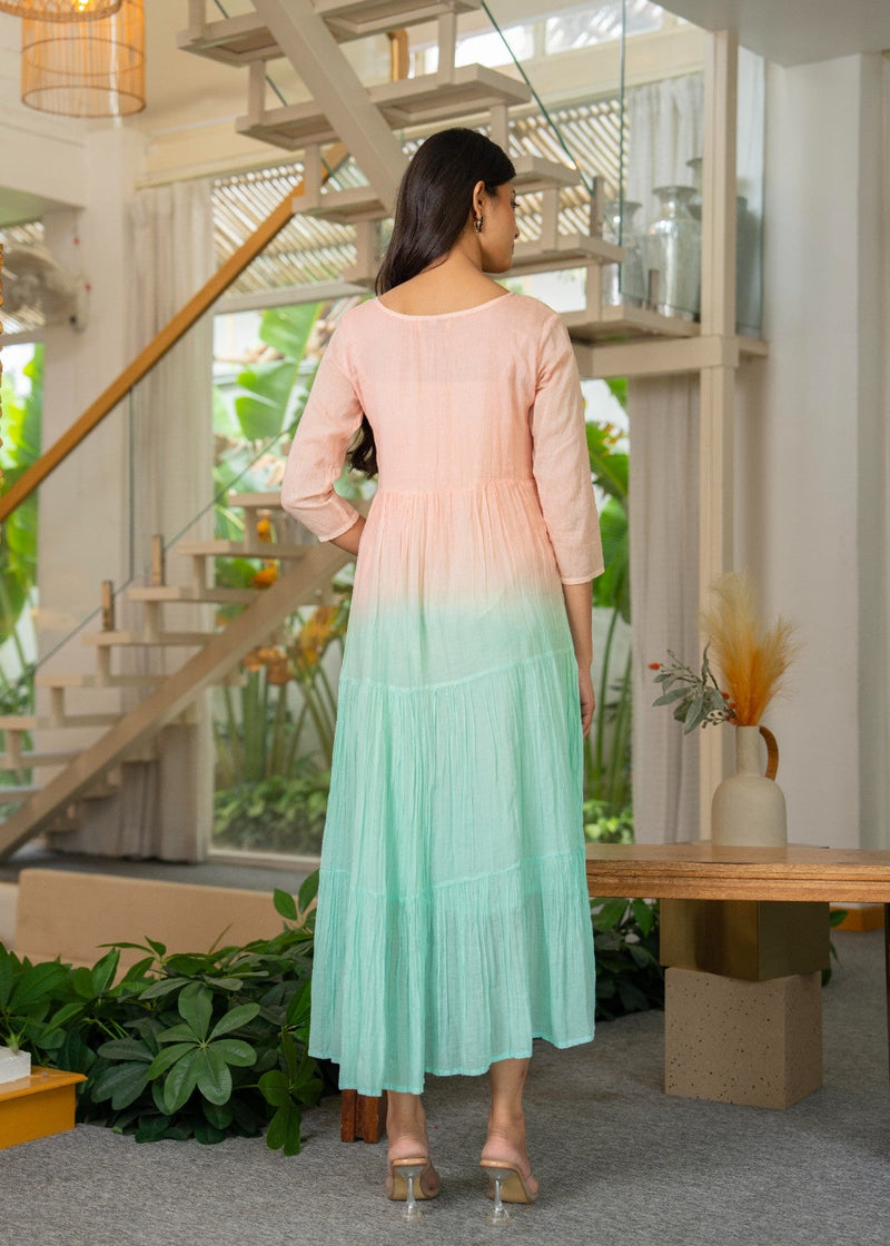 Mulcotton Tiered Ombre Maxi Dress