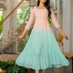 Mulcotton Tiered Ombre Maxi Dress