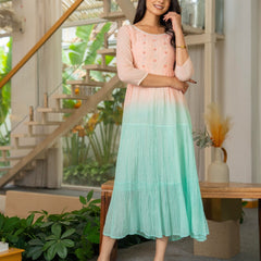 Mulcotton Tiered Ombre Maxi Dress