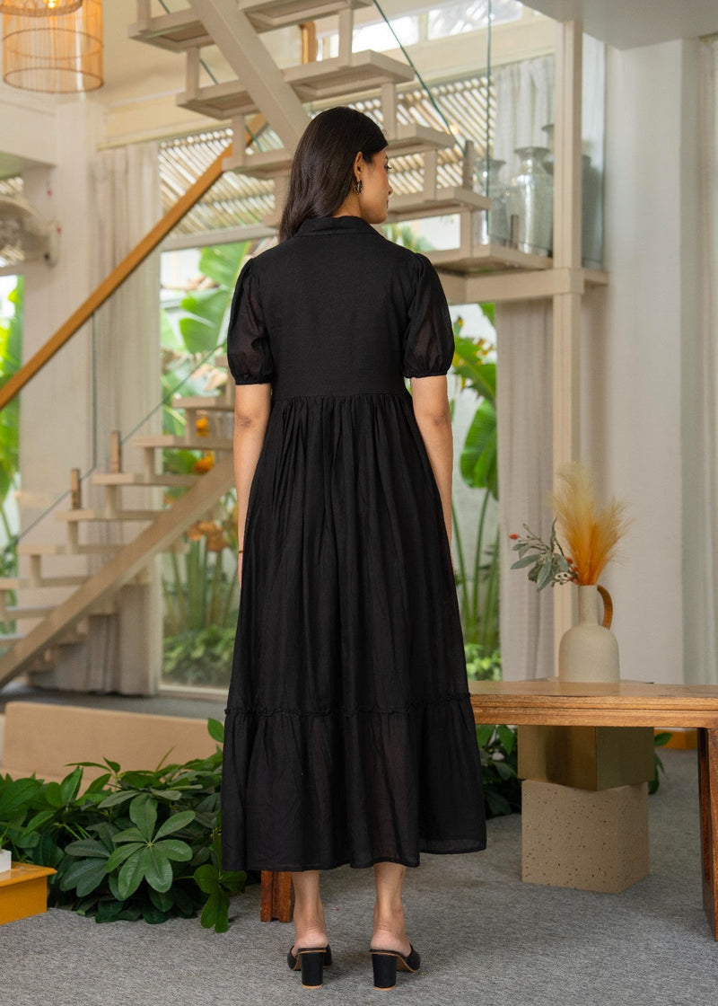 Pure Cotton Hand Painted Tiered Dress