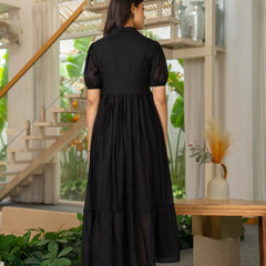 Pure Cotton Hand Painted Tiered Dress